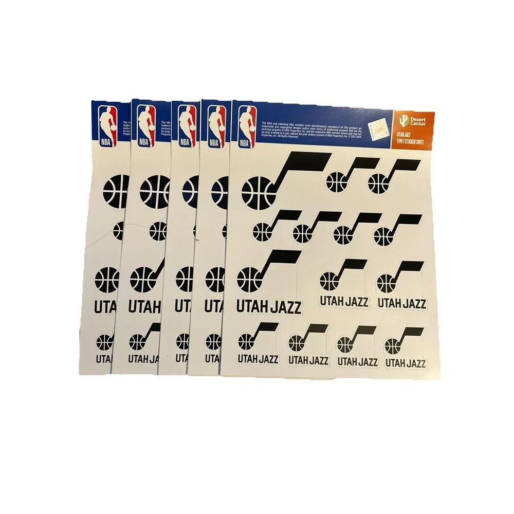 Utah Jazz Sticker Sheets Lot NBA Basketball Vinyl Decal Car Laptop Water Bottle